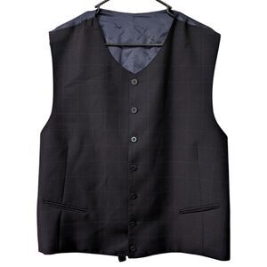 Sergio Valentino Collection Italy Super 120's Wool Buttoned Vest - Black & Navy